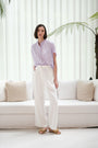 Gabby Tailored Pants - Blush / White
