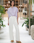 Zoom Ready Rayon Top - Lilac / Rust / White