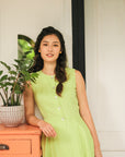 Ellen Peplum Skirt Set - Blush Gingham / Green Floral