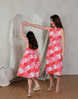 Bloom Convertible Cut-Out Cheongsam - Pink/Blue