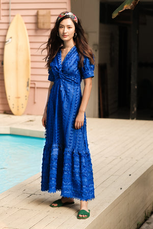 In-a-Knot Maxi Dress - Cobalt Dreams