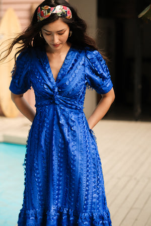 In-a-Knot Maxi Dress - Cobalt Dreams