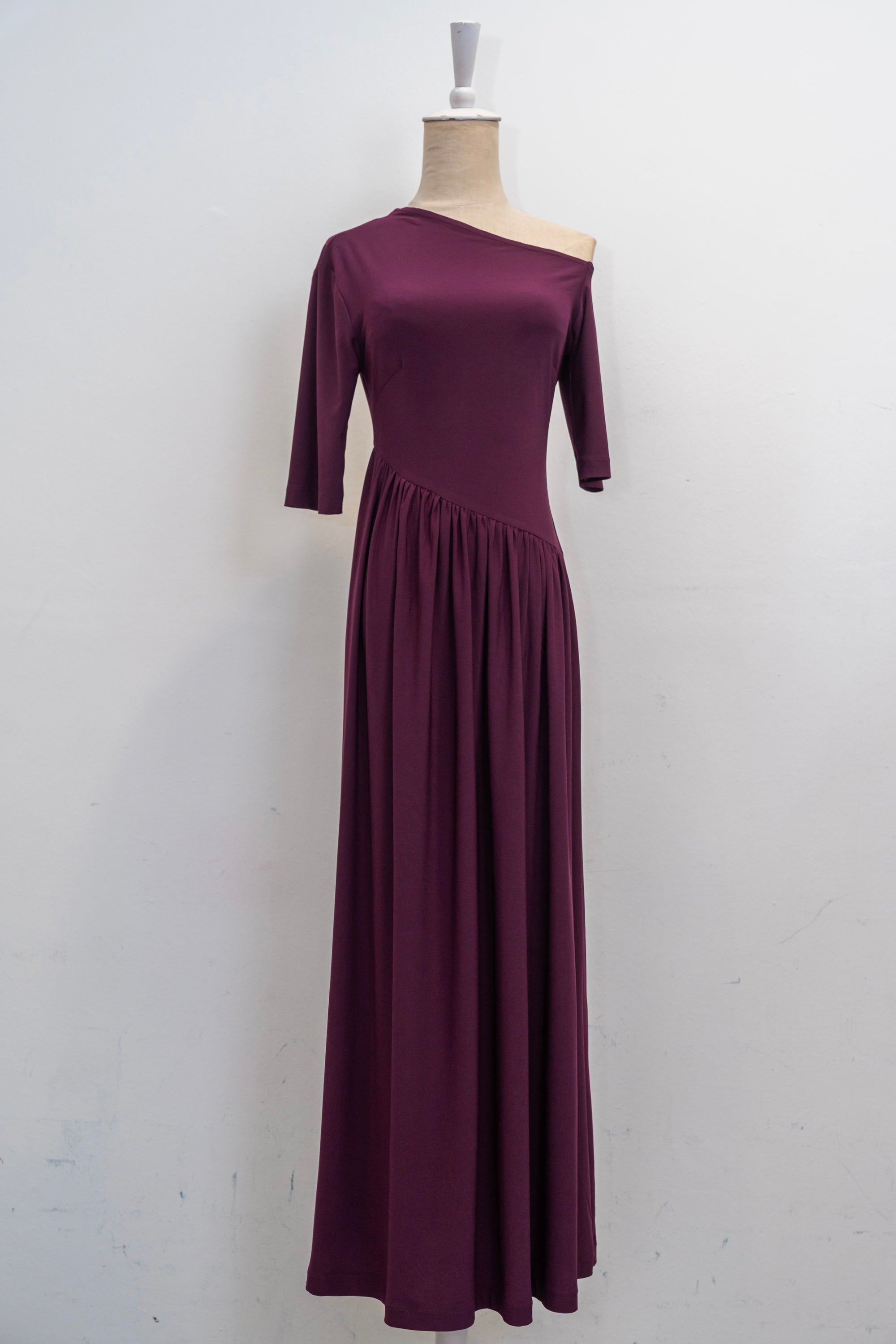 Maia Asymmetrical Maxi Dress - Black / Purple