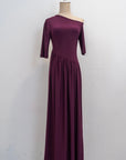 Maia Asymmetrical Maxi Dress - Black / Purple