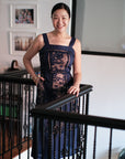 Adele Lace Dress - White / Navy