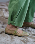 Yuki Barrel Pants - Navy / Green BACKORDER