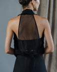 Bi Silk Beaded Vest - Black / Off White