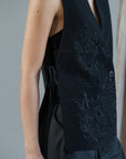 Hikari Beaded Vest - Black / White PREORDER