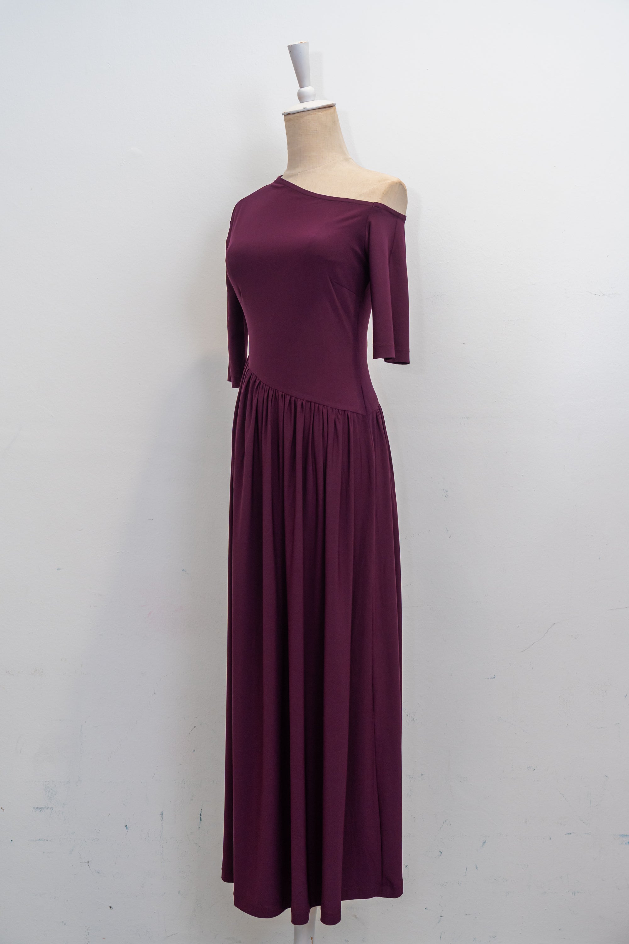 Maia Asymmetrical Maxi Dress - Black / Purple