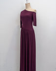 Maia Asymmetrical Maxi Dress - Black / Purple