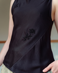 Mizu Beaded Silk Tank - Black / White