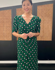 Becca Ruched Dress - Emerald Tulips
