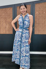 Reyna Shirt Dress - Blue Floral