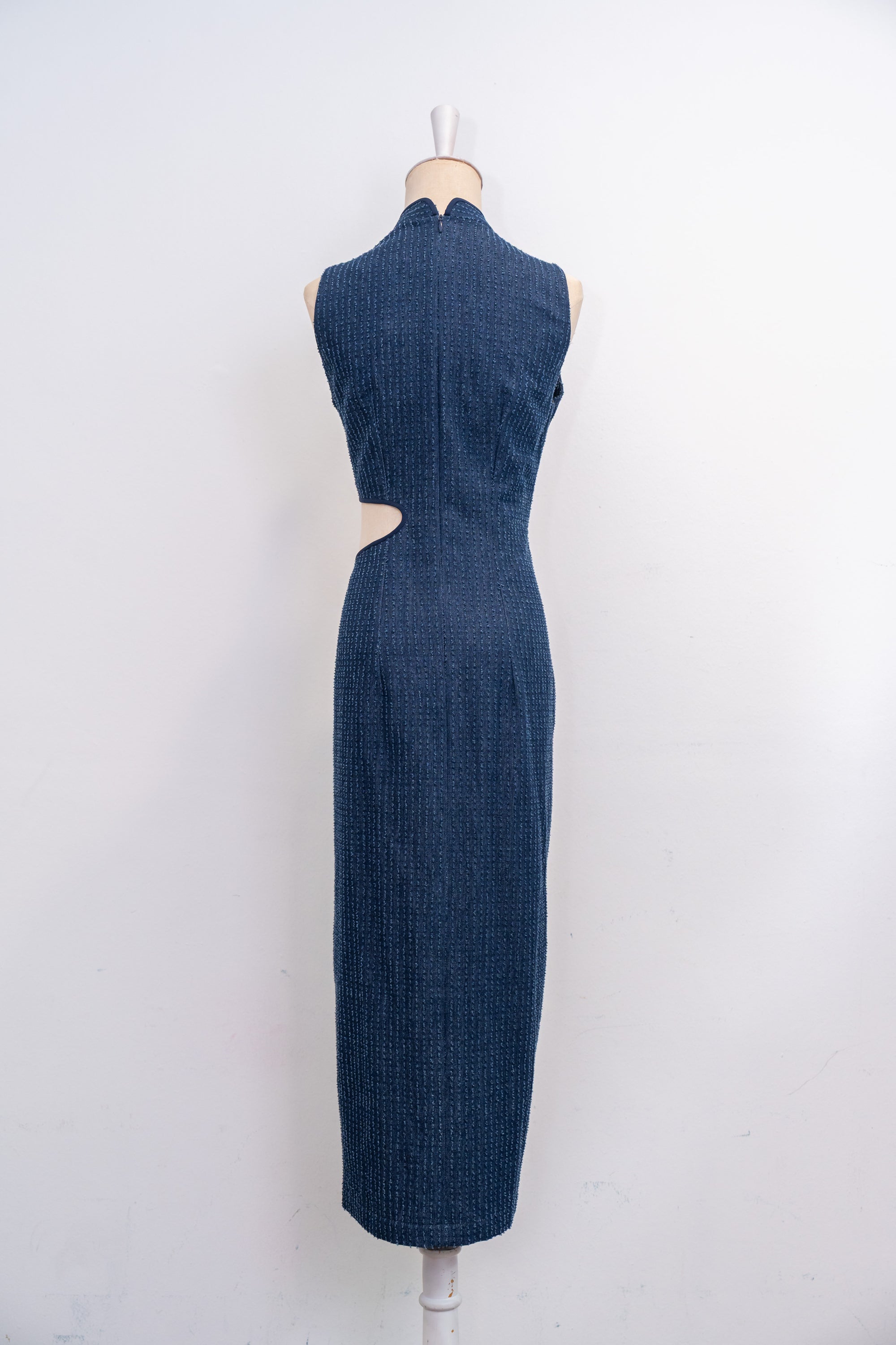 Isla Denim Cut-Out Cheongsam