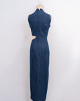 Isla Denim Cut-Out Cheongsam