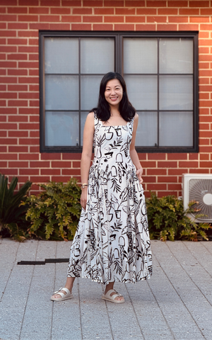 Caffeine-Fix Drop Waisted Maxi Dress