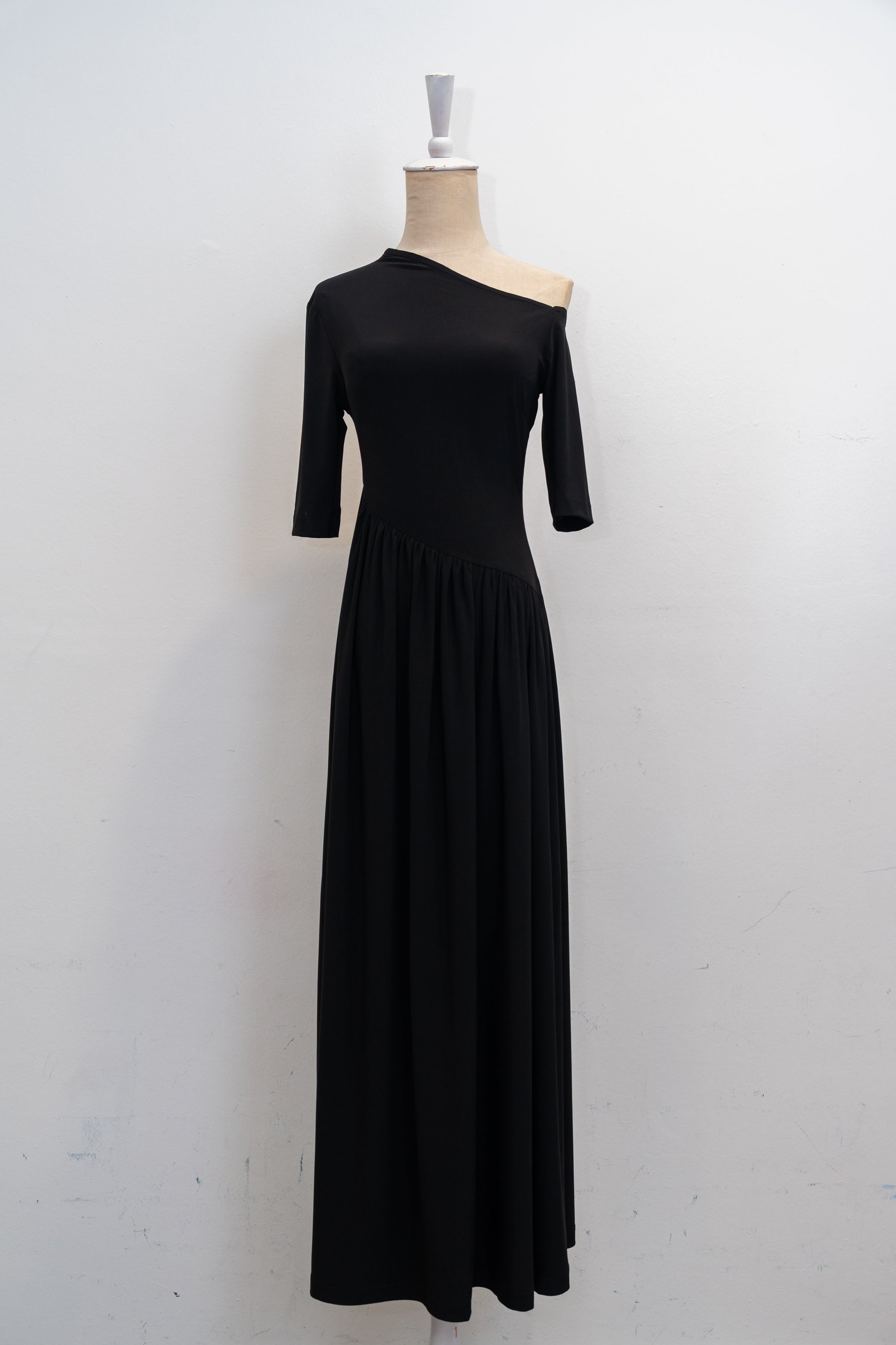 Maia Asymmetrical Maxi Dress - Black / Purple