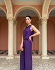 Jess Cupro Jumpsuit - Garnet / Royal Purple / Black