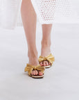 Estelle Knotted Slides - Gold / Fuchsia