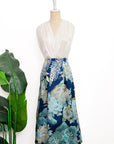 Blue Phoenix Brocade Skirt