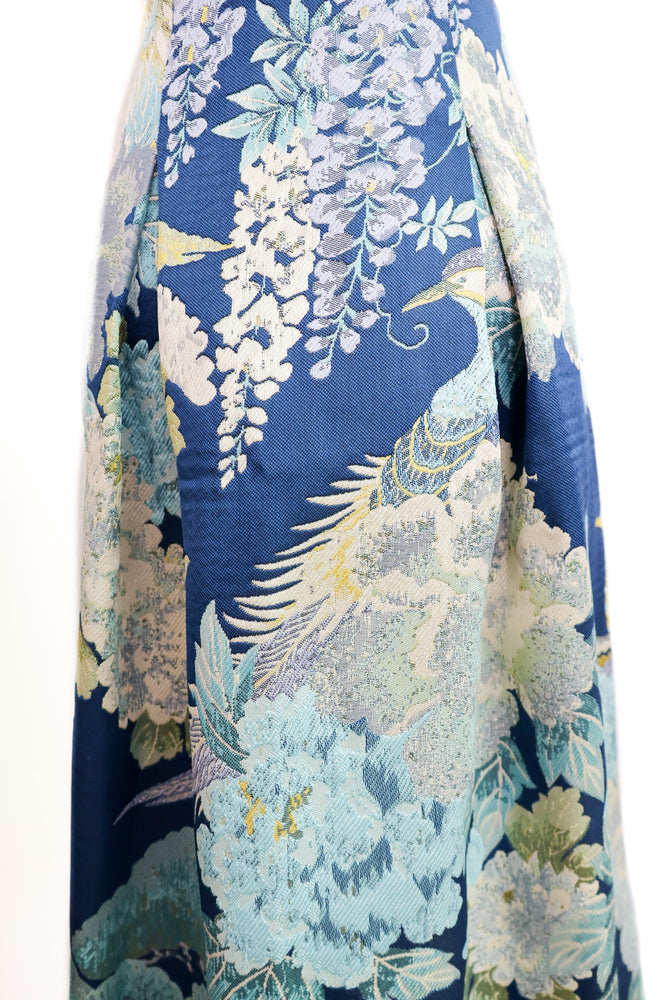 Blue Phoenix Brocade Skirt