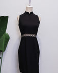 Caryn Cheongsam - Black / Emerald