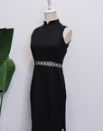 Caryn Cheongsam - Black / Emerald