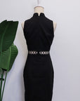 Caryn Cheongsam - Black / Emerald