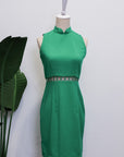Caryn Cheongsam - Black / Emerald