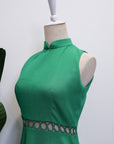 Caryn Cheongsam - Black / Emerald