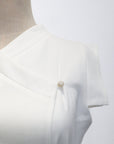 Athena Wrap Top - Emerald / Off-White