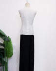 Pax Peplum Frill Top - White / Black