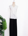 Pax Peplum Frill Top - White / Black