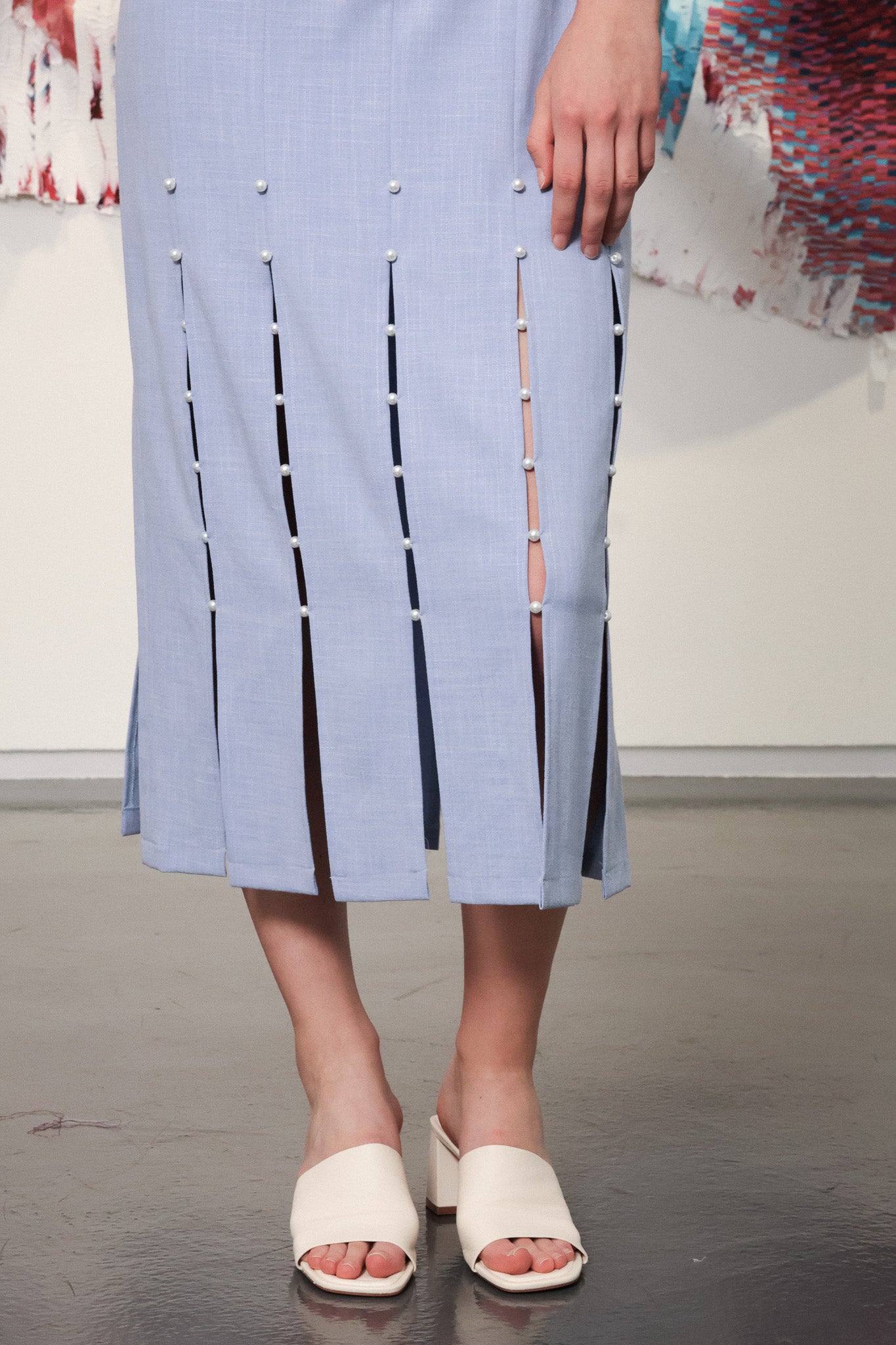 Gatsby Sleeveless Slit Cheongsam - Black / Chambray
