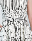 Faye Belted Dress - Black & White