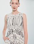 Faye Belted Dress - Black & White