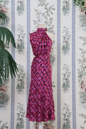 Leilani Midi Dress - Pink Geometric / Tropical Floral