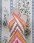 Rhea Halter Maxi Dress - Green-Yellow Paint Strokes / Pink-Yellow Paint Strokes