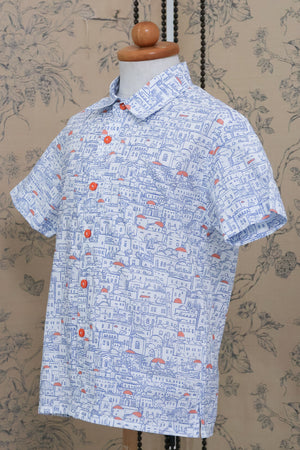 Lil' Man Santorini Shirt (Shirt Collar)