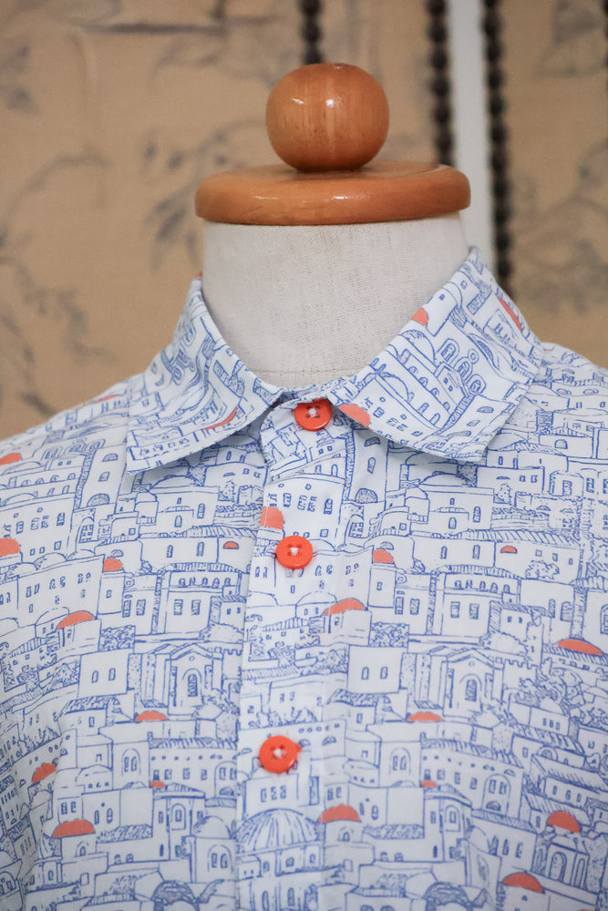 Lil' Man Santorini Shirt (Shirt Collar)