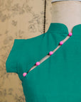 Ava Fitted Midi Cheongsam - Teal / Royal Purple / Coral (Pre-order)