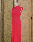 Ava Fitted Midi Cheongsam - Teal / Royal Purple / Coral (Pre-order)