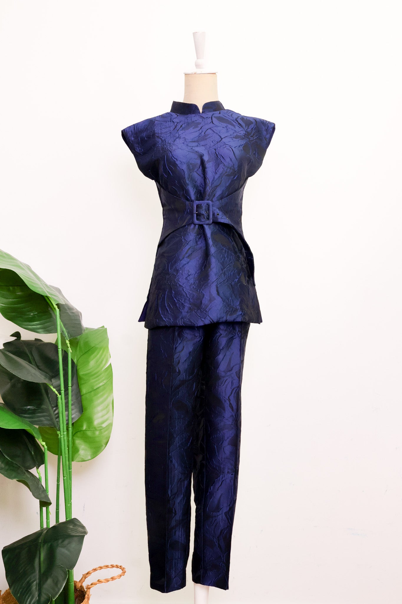 Electra Jacquard Pants Set - Sapphire/Emerald (BACKORDER)