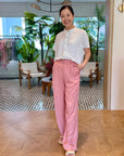 Gabby Tailored Pants - Blush / White