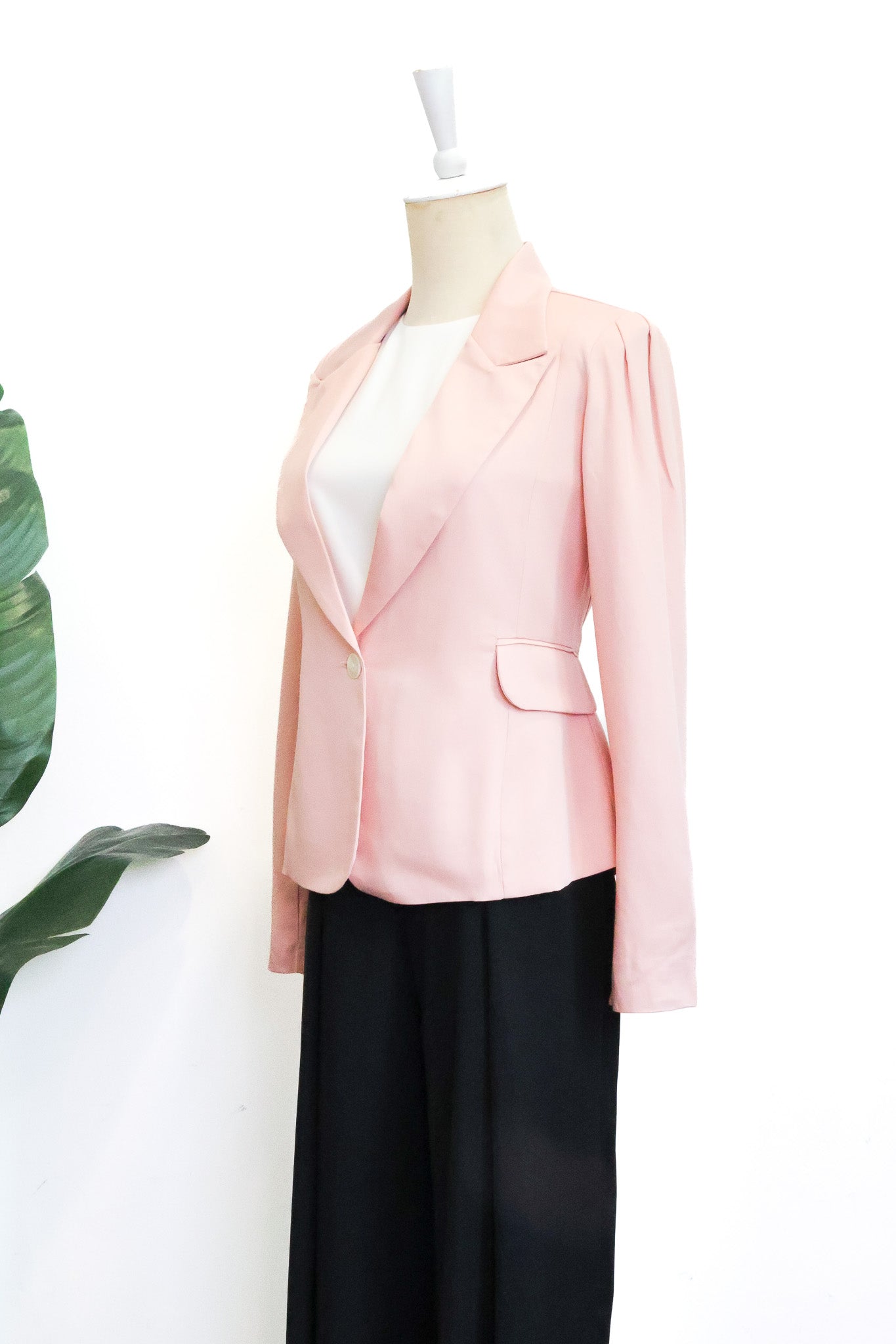 Nola Tailored Blazer - Blush Pink / White / Navy