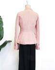 Nola Tailored Blazer - Blush Pink / White / Navy