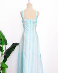 Brighton Column Midi Dress - Turquoise Stripes