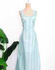 Brighton Column Midi Dress - Turquoise Stripes