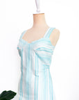 Brighton Column Midi Dress - Turquoise Stripes