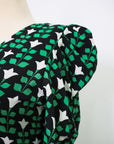 Becca Ruched Dress - Emerald Tulips